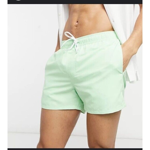 Carribean Swimwear Mint Green Mesh Lined Swim Shorts XL nylon 90s Y2k - Picture 1 of 11